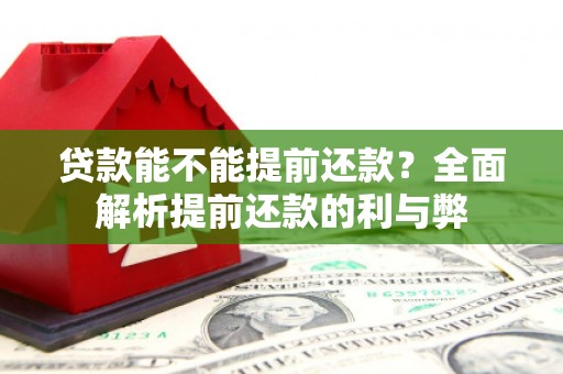 墨江贷款能不能提前还款？全面解析提前还款的利与弊