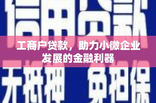 墨江工商户贷款，助力小微企业发展的金融利器