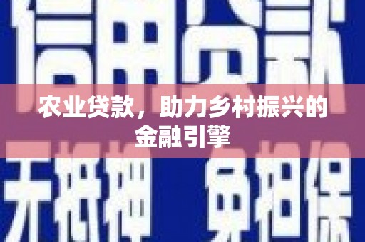 墨江农业贷款，助力乡村振兴的金融引擎