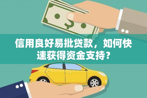 墨江信用良好易批贷款，如何快速获得资金支持？