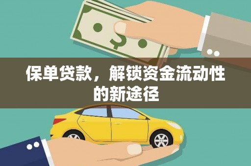 墨江保单贷款，解锁资金流动性的新途径