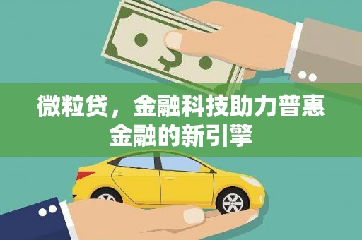 墨江微粒贷，金融科技助力普惠金融的新引擎