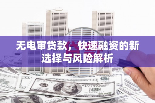 墨江无电审贷款，快速融资的新选择与风险解析