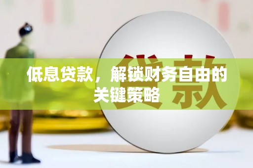 墨江低息贷款，解锁财务自由的关键策略