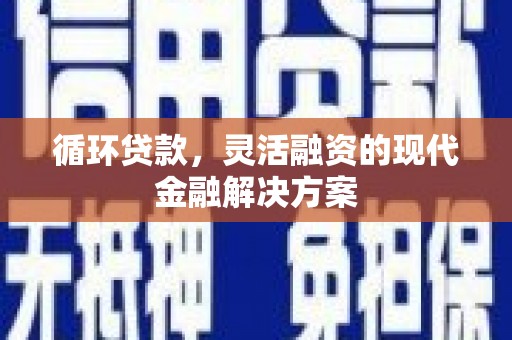 墨江循环贷款，灵活融资的现代金融解决方案