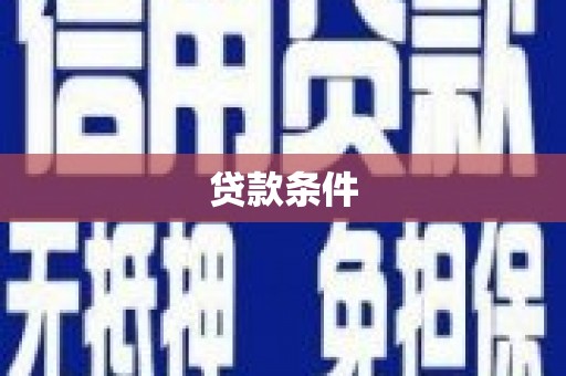 墨江贷款条件