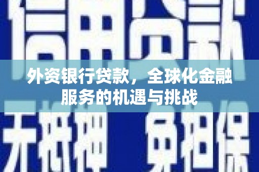 墨江外资银行贷款，全球化金融服务的机遇与挑战