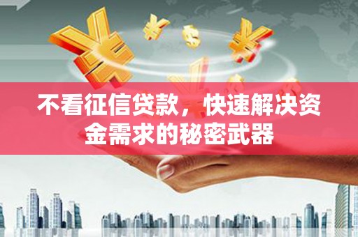 墨江不看征信贷款，快速解决资金需求的秘密武器