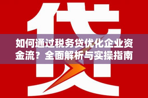 墨江如何通过税务贷优化企业资金流？全面解析与实操指南