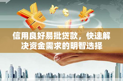 墨江信用良好易批贷款，快速解决资金需求的明智选择