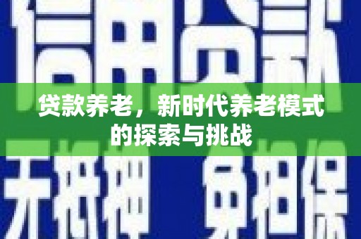 墨江贷款养老，新时代养老模式的探索与挑战