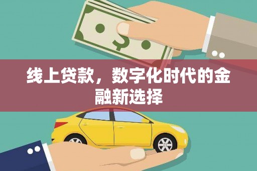 墨江线上贷款，数字化时代的金融新选择