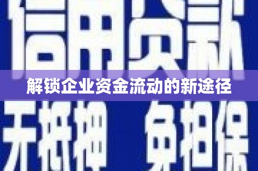 墨江解锁企业资金流动的新途径