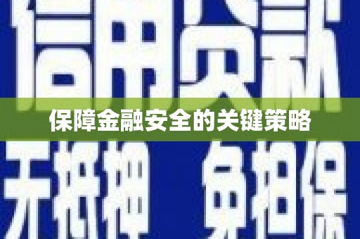 墨江保障金融安全的关键策略